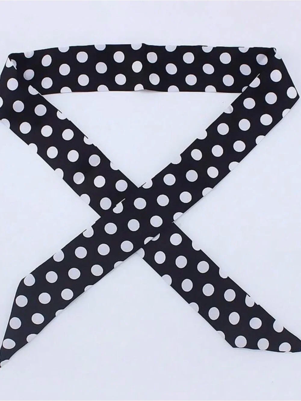 Black & White Polka Dot Skinny Scarf - Unbranded